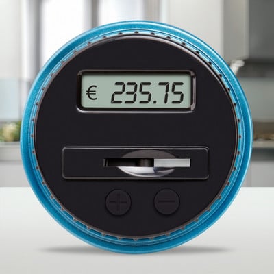 Pușculiță digitală electronică contor monede Lcd pentru numărare monede Cutie de economisire a banilor Cutie de depozitare a monedelor în borcan pentru depozit de bani în euro GBP