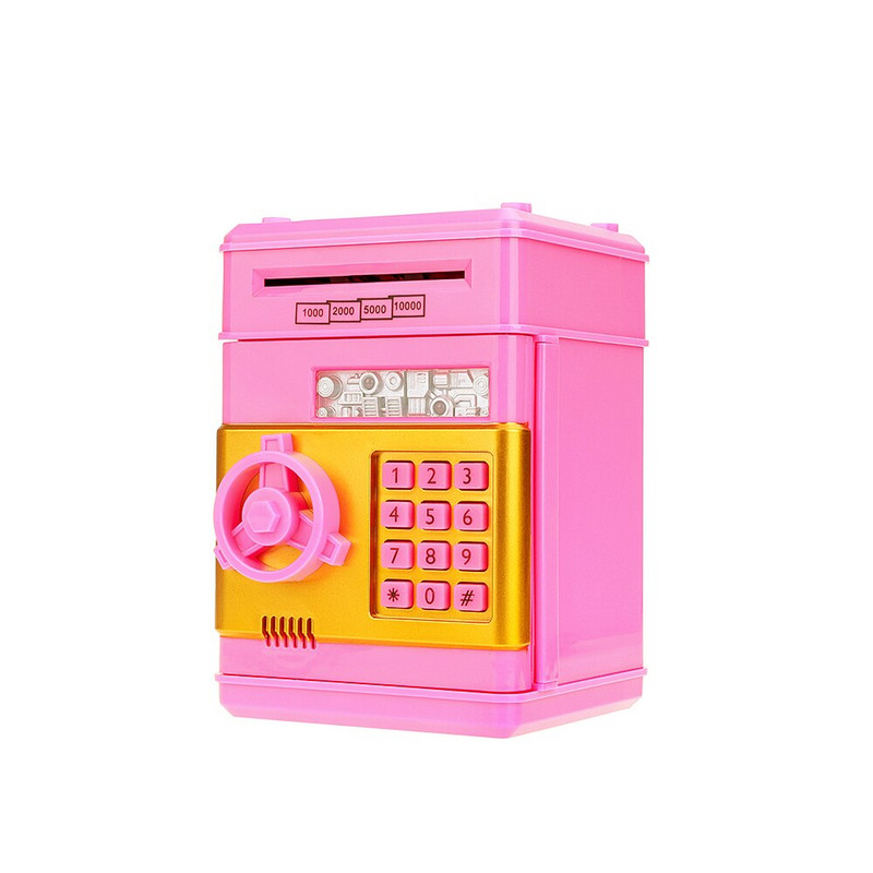 Elektronikus jelszó Piggy Bank ATM pénzes doboz Készpénz érme Automatikus befizetés bankjegy Pénztakarékos gép gyerekeknek ajándék széf