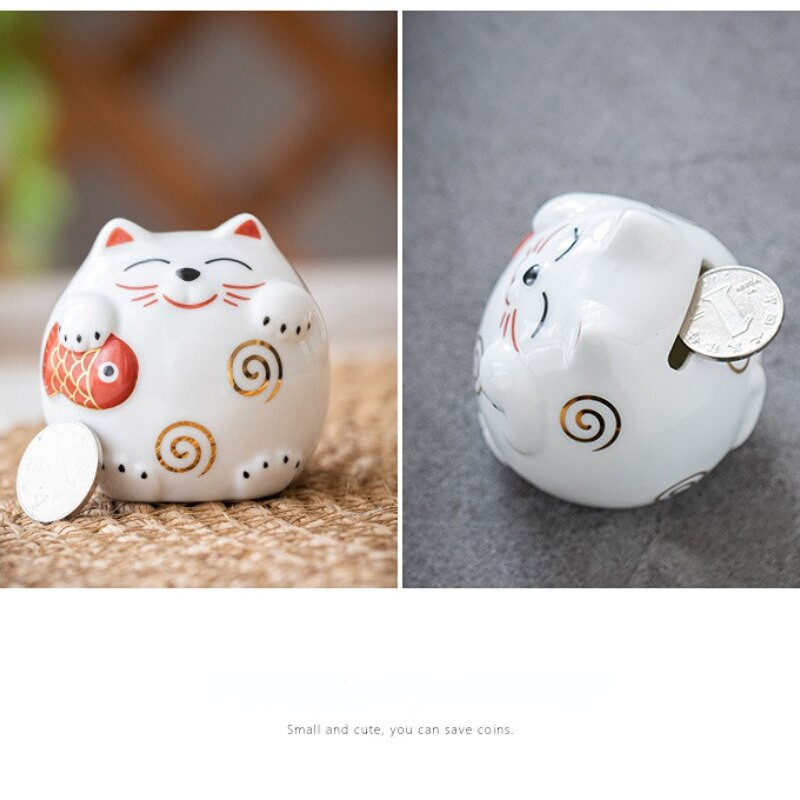 Lucky Cat Saving Box Állatfigurák Pénzesdoboz Állati Pénztár Lakberendezés Modern Új stílusú Malacpersely Figurák Gyerek Ajándék 2022