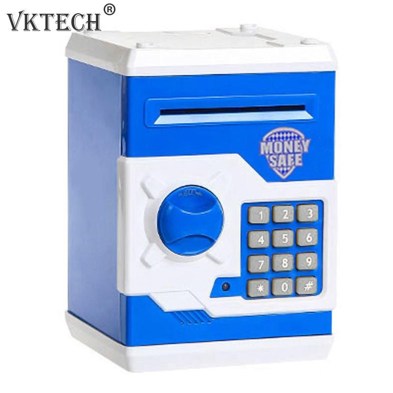 Elektronikus Piggy Bank ATM Jelszó Pénzdoboz Készpénz Érmék Takarékdoboz ATM Bank Automata Széf Befizetés Bankjegy Karácsonyi Ajándékok