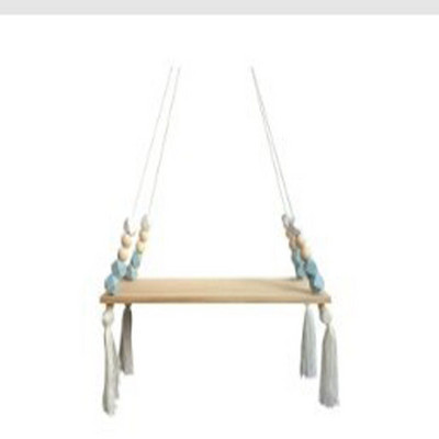 Stil nordic de ultimă generație, personalizat, mărgele din lemn, raft dublu, cameră pentru copii, decorație moale de perete, decor acasă