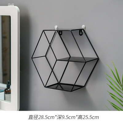 Iron Art kreatív tároló kijelző polc falra akasztható tároló állvány Nappali dekoratív keret nappali irodai otthoni kiegészítő