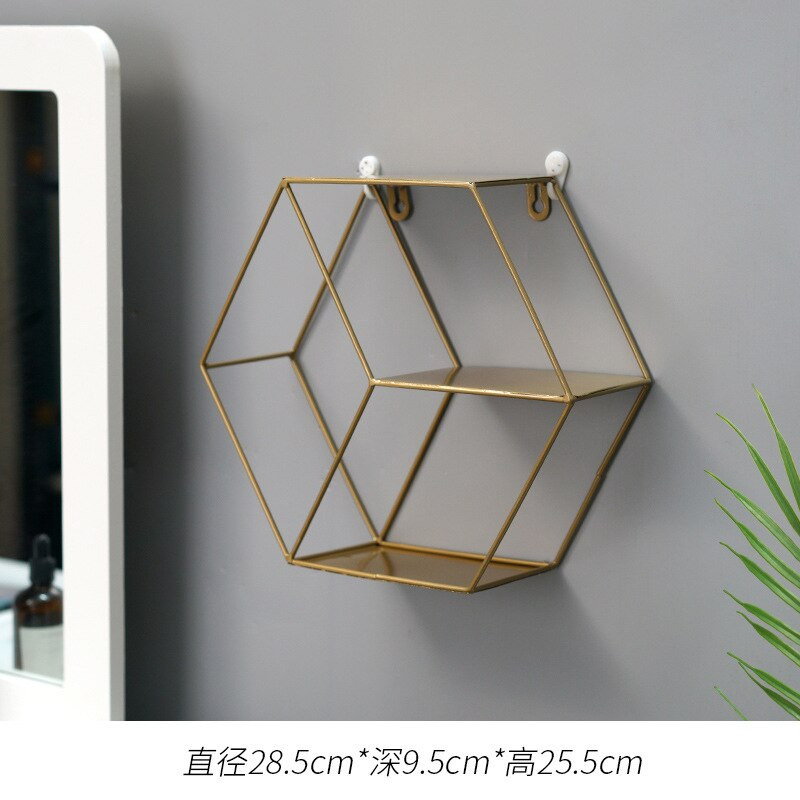 Iron Art kreatív tároló kijelző polc falra akasztható tároló állvány Nappali dekoratív keret nappali irodai otthoni kiegészítő