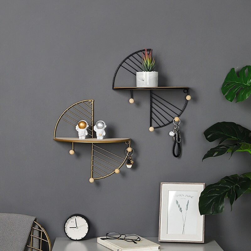 Raft pentru depozitare din metal nordic, sector creativ, suport de depozitare pentru agățat pe perete, sufragerie, dormitor, cadru de decor Accesorii pentru casă