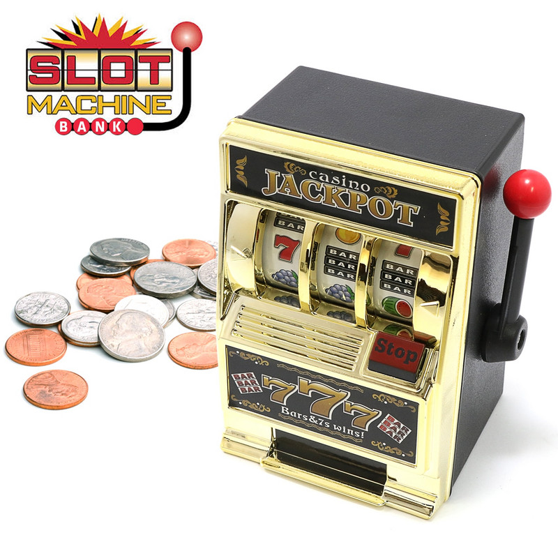 Las Vegaso stiliaus stalo lošimo automatas Mechaninis vaisių aparatas Money Box Monetų banko kazino Jackpot Lošimo automato Piggy Bank modelis