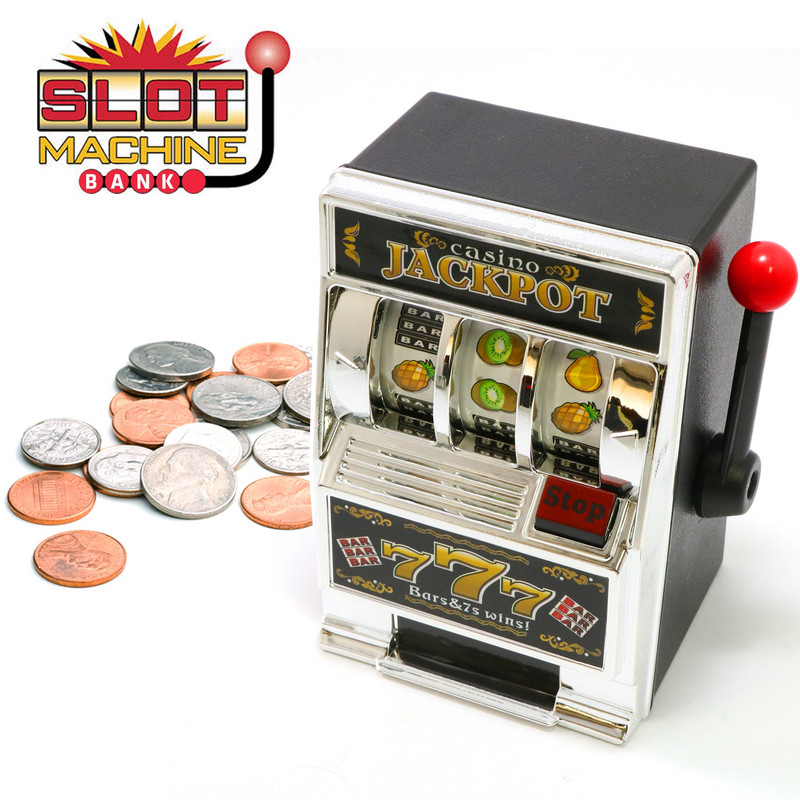 Las Vegaso stiliaus stalo lošimo automatas Mechaninis vaisių aparatas Money Box Monetų banko kazino Jackpot Lošimo automato Piggy Bank modelis