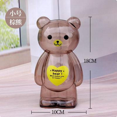 Творческа прозрачна касичка Голяма банка за пари Сладка пластмасова банка за монети Анимационно мече Детска подаръчна касичка Сейф за пари