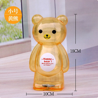 Творческа прозрачна касичка Голяма банка за пари Сладка пластмасова банка за монети Анимационно мече Детска подаръчна касичка Сейф за пари