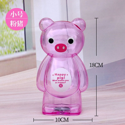 Творческа прозрачна касичка Голяма банка за пари Сладка пластмасова банка за монети Анимационно мече Детска подаръчна касичка Сейф за пари