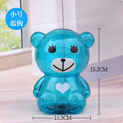 Творческа прозрачна касичка Голяма банка за пари Сладка пластмасова банка за монети Анимационно мече Детска подаръчна касичка Сейф за пари