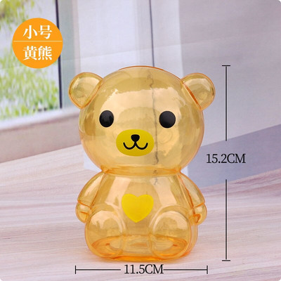 Творческа прозрачна касичка Голяма банка за пари Сладка пластмасова банка за монети Анимационно мече Детска подаръчна касичка Сейф за пари