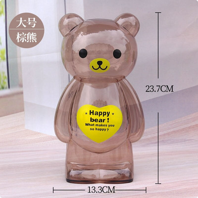 Творческа прозрачна касичка Голяма банка за пари Сладка пластмасова банка за монети Анимационно мече Детска подаръчна касичка Сейф за пари