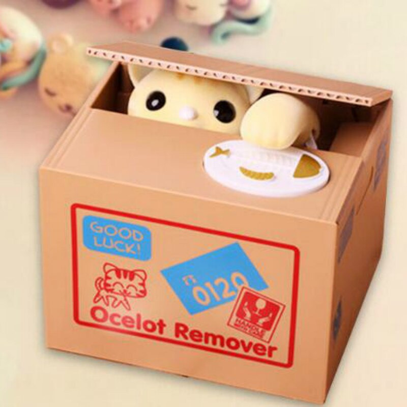 Kreatív malacka bank lop pénzt macska malacka bankok panda érme doboz gyerekek pénz automatikus pénz Doboz MJ070301