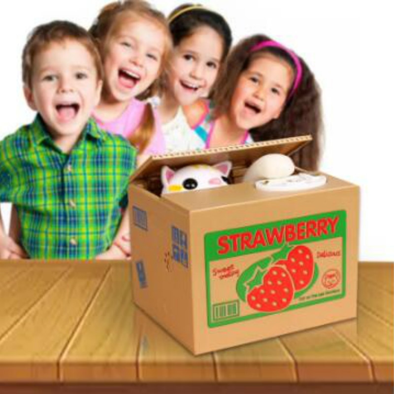 Kreatív malacka bank lop pénzt macska malacka bankok panda érme doboz gyerekek pénz automatikus pénz Doboz MJ070301