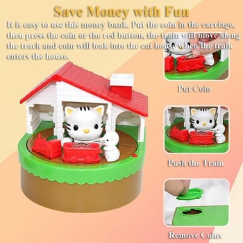 Κουμπαράς για παιδιά, Electronic Cat House Bank Coin Bank Cat & Mouse Τράπεζα χρημάτων που κλέβει αυτόματα το κουτί χρημάτων Ταμιευτήριο