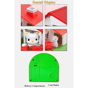 Κουμπαράς για παιδιά, Electronic Cat House Bank Coin Bank Cat & Mouse Τράπεζα χρημάτων που κλέβει αυτόματα το κουτί χρημάτων Ταμιευτήριο