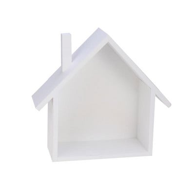 Raft de perete in forma de casa Raft de depozitare montat pe perete din lemn Organizator de depozitare Cutie de prezentare pentru dormitor living bucatarie birou