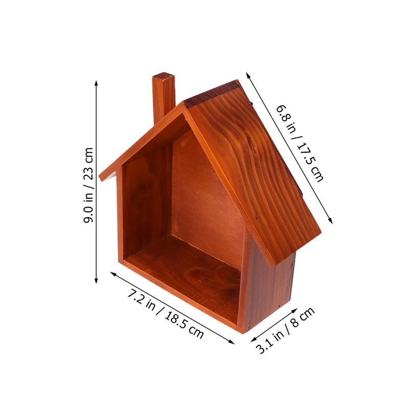 Raft de perete in forma de casa Raft de depozitare montat pe perete din lemn Organizator de depozitare Cutie de prezentare pentru dormitor living bucatarie birou