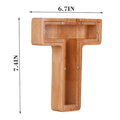 Douăzeci și șase de alfabet englezesc Pușculiță Monede din lemn Cutie de economisire a banilor Borcane Cutie de depozitare pentru monede Ornament de birou Artizanat