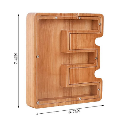 Douăzeci și șase de alfabet englezesc Pușculiță Monede din lemn Cutie de economisire a banilor Borcane Cutie de depozitare pentru monede Ornament de birou Artizanat