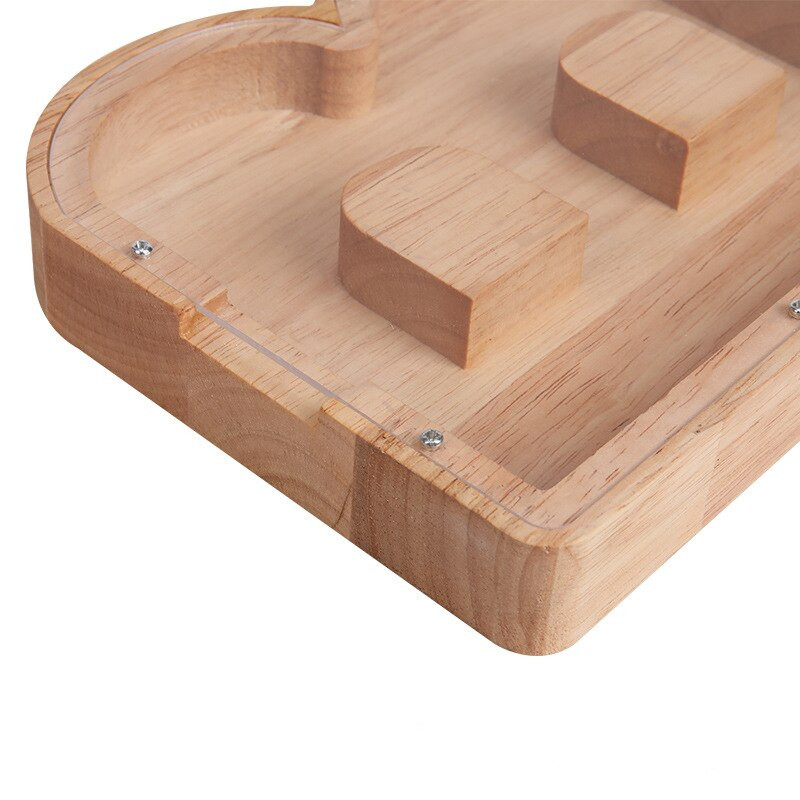 Douăzeci și șase de alfabet englezesc Pușculiță Monede din lemn Cutie de economisire a banilor Borcane Cutie de depozitare pentru monede Ornament de birou Artizanat