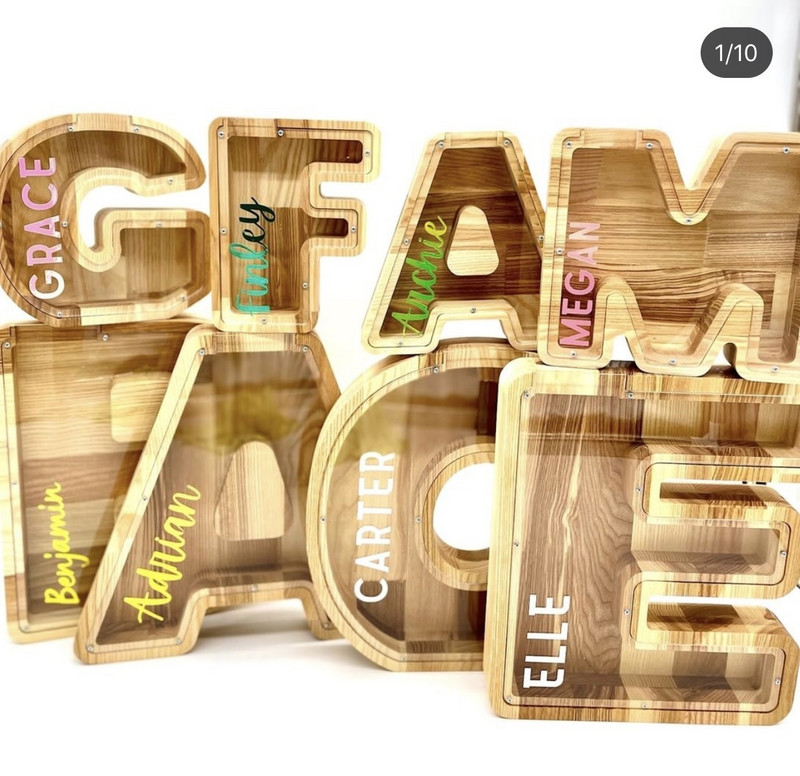 Levél alakú malacpersely fából készült pénzes doboz érmetakarító tégely tároló tartály Szervező fa ajándéktárgyak kézművesség gyerekeknek ajándékok otthoni díszek