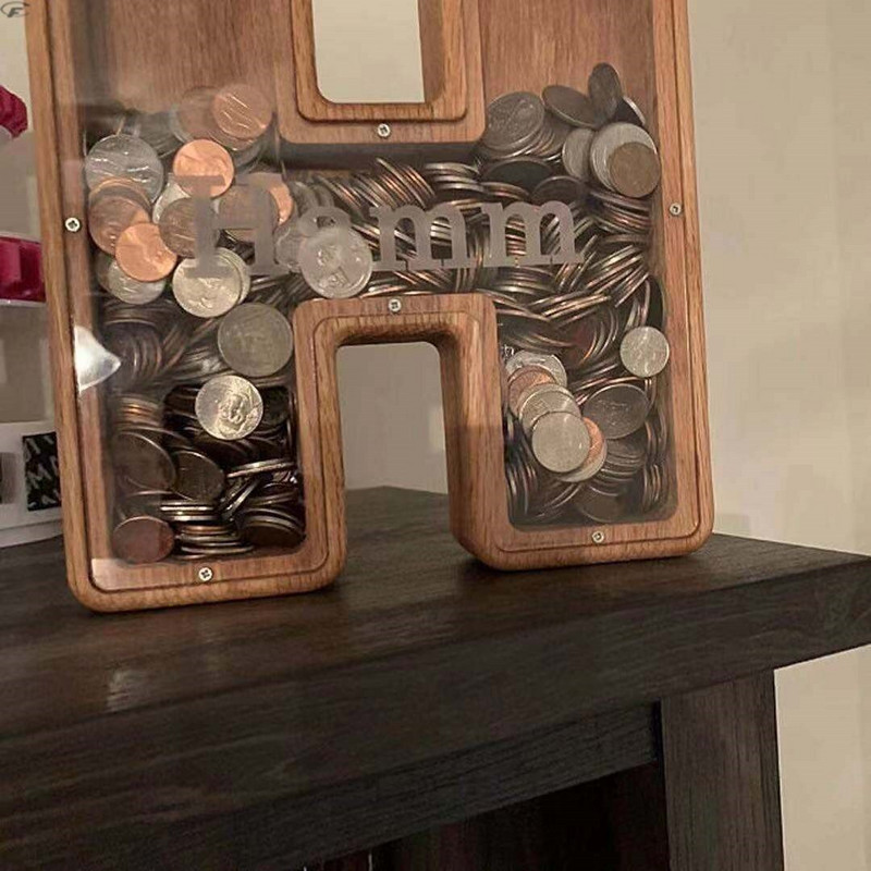 Levél alakú malacpersely fából készült pénzes doboz érmetakarító tégely tároló tartály Szervező fa ajándéktárgyak kézművesség gyerekeknek ajándékok otthoni díszek