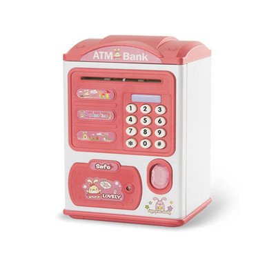 Elektroninė bankomato pinigų dėžutė su pirštų atspaudų taupyklės taupyklėmis monetoms Grynųjų pinigų seifas Didelis monetų banko slaptažodžio užraktas vaikams