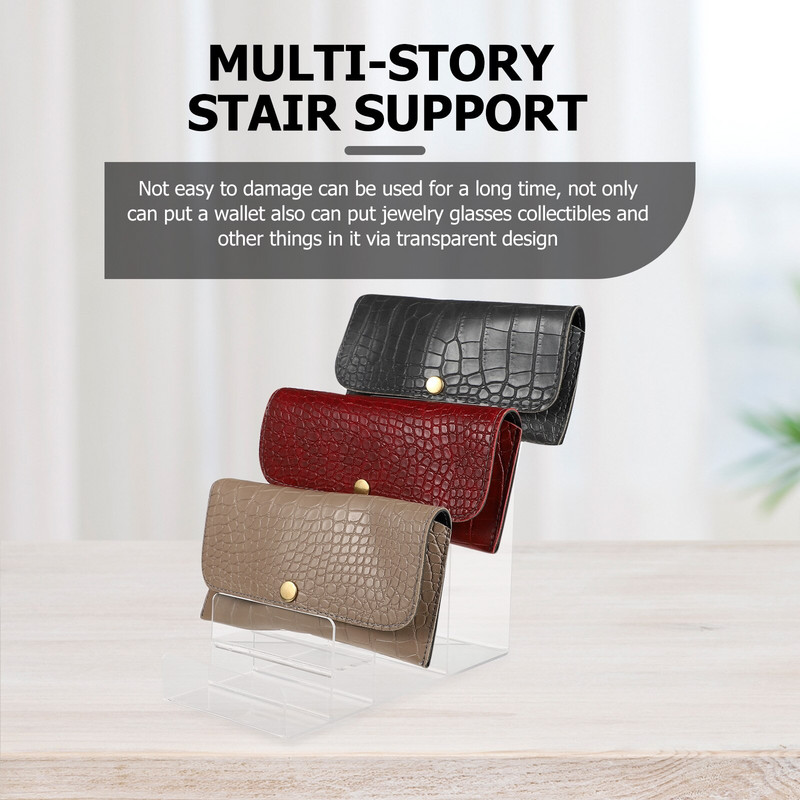 Displeja statīvs Akrila somiņa Plaukts Paceļa Organizators Maks Rackholder Grāmatu Rokassomu Statīvi Rokaslietu Uzglabāšana Caurspīdīgi Plaukti Soma