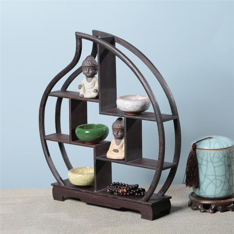 Több minta tömör fa ajtókeret anyaga antik kijelzőkeret vörösfa teáskanna ajándék vitrin polc kézműves otthon