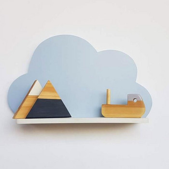 Σύννεφο μονόκερος σε σχήμα λαγουδάκι Ράφι Ξύλινη σκηνή ράφι διακόσμηση σπιτιού για παιδικό δωμάτιο Παιδική διακόσμηση Νηπιαγωγείο Στολίδι σπιτιού