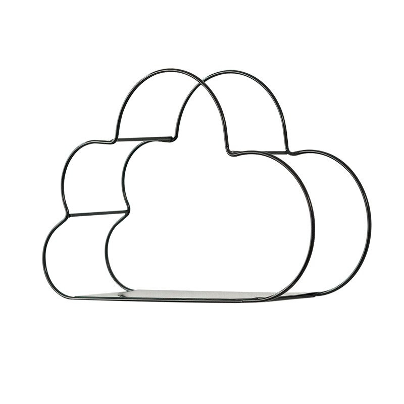 Nordic Iron Cloud Grid fali polc tároló állvány gyerekeknek nappali nappali hálószoba dekoratív lebegő polcok otthoni kiegészítők