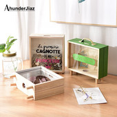 1PC Bancă de bani din lemn Cutii de bani Pușculițe pentru casă Decor creativ Cadou Copii Cutii de bani 6 stiluri Cutie de depozitare