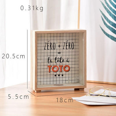 1PC Bancă de bani din lemn Cutii de bani Pușculițe pentru casă Decor creativ Cadou Copii Cutii de bani 6 stiluri Cutie de depozitare