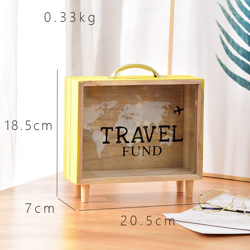 1PC Bancă de bani din lemn Cutii de bani Pușculițe pentru casă Decor creativ Cadou Copii Cutii de bani 6 stiluri Cutie de depozitare