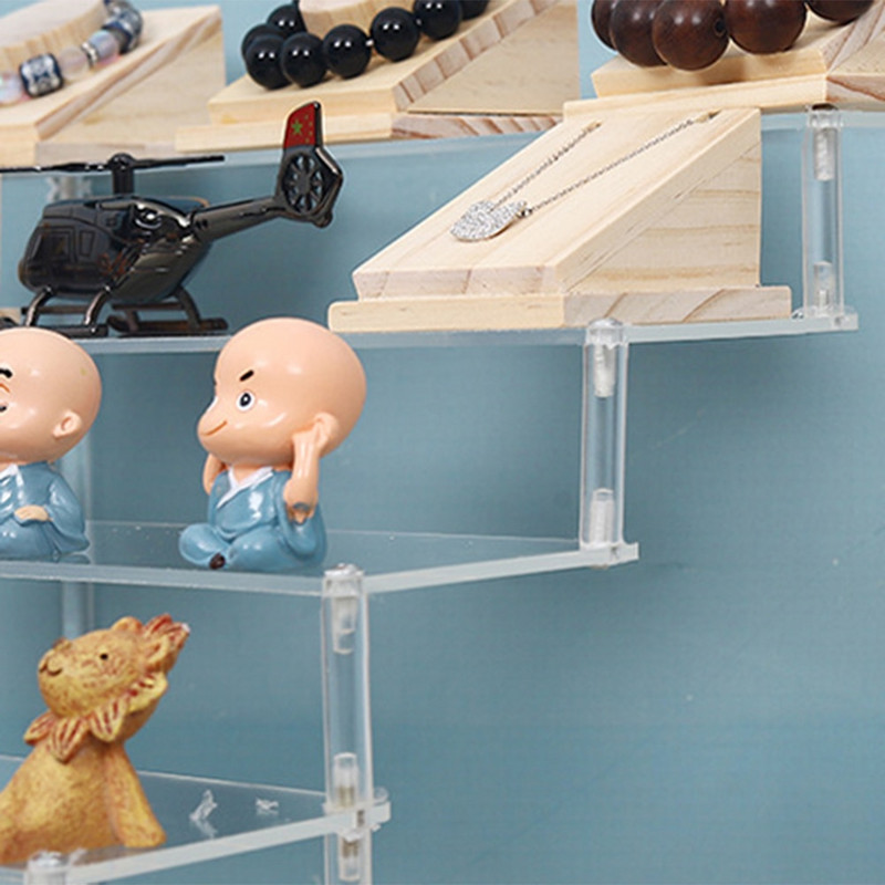 4-слойна стойка Акрилна стълба за бижута Стойка за дисплей Стойка за декорация на дома Съхранение Часовник Гривна Стойка за гривни Стойка за дисплей за бижута