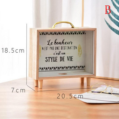 Medinės pinigų banko pinigų dėžutės Piggy Banks Namų dekoro Dovanų Vaikų Pinigų Dėžės