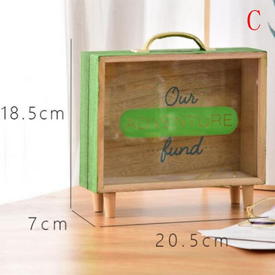 Medinės pinigų banko pinigų dėžutės Piggy Banks Namų dekoro Dovanų Vaikų Pinigų Dėžės