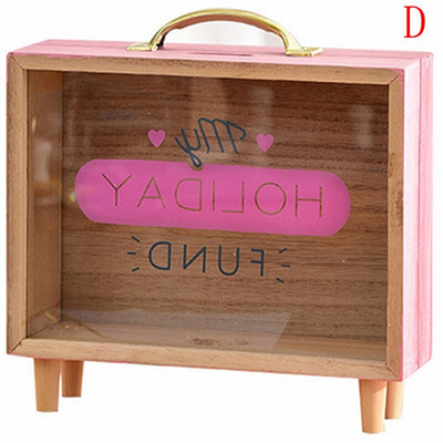 Medinės pinigų banko pinigų dėžutės Piggy Banks Namų dekoro Dovanų Vaikų Pinigų Dėžės