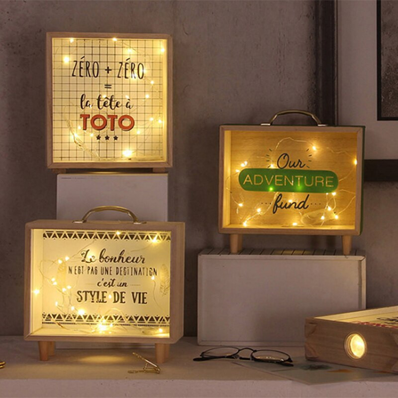 Medinės pinigų banko pinigų dėžutės Piggy Banks Namų dekoro Dovanų Vaikų Pinigų Dėžės