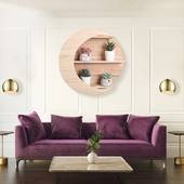 1 buc. Decor de perete rafinat în formă de lună Suport de depozitare montat pe perete din lemn Rafturi agățate din lemn Decor decor acasă