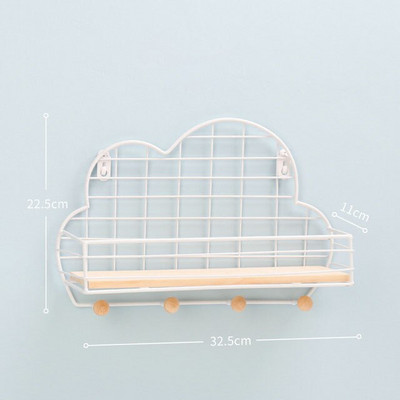 Nordic Cloud Polc Kreatív otthoni hálószoba dekoratív vaspolc Modern fali polc gyerekszoba fali polc rács polc