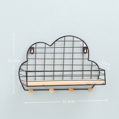 Nordic Cloud Polc Kreatív otthoni hálószoba dekoratív vaspolc Modern fali polc gyerekszoba fali polc rács polc