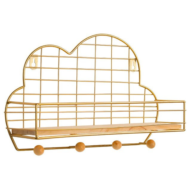 Nordic Cloud Polc Kreatív otthoni hálószoba dekoratív vaspolc Modern fali polc gyerekszoba fali polc rács polc