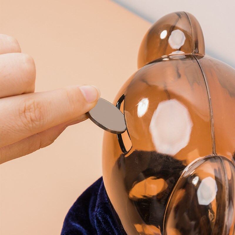 Kūrybinė dovana vaikams Moneta Piggy Bank Pinigų dėžutė Animacinių filmų Drabužiai Meškiukas Plastikinis Skaidrus Taupymas Plastikinis Piggy Bankas WF9186