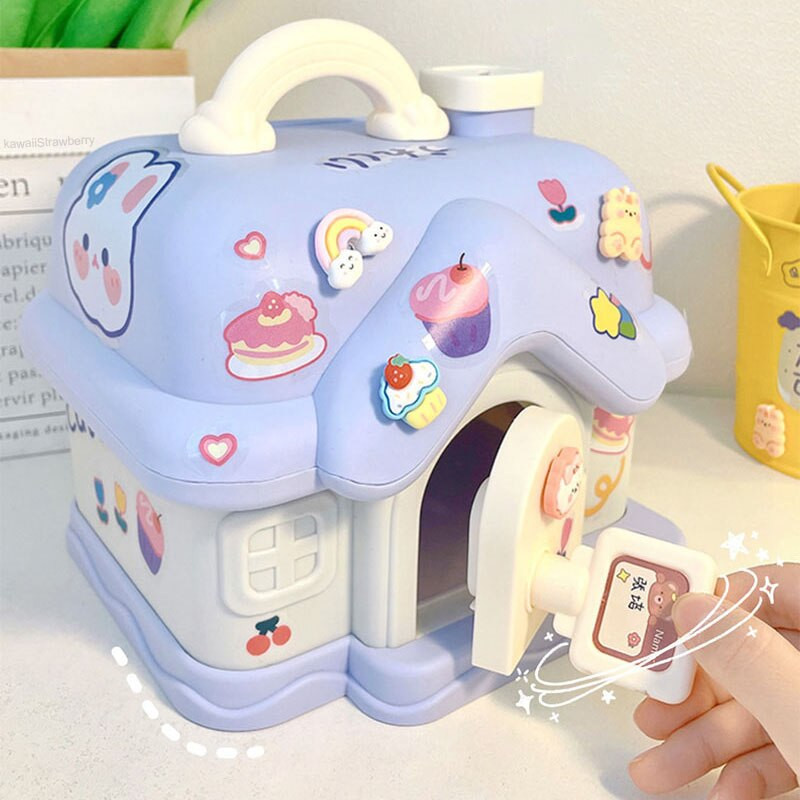 Aranyos házi malacpersely 3D-s matricával, Kawaii nagy méretű pénzesdoboz-szervező kulccsal születésnapi ajándékkal lányoknak, fiúknak, felnőtteknek