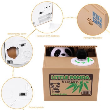 Automatic Stole Coin Piggy Bank Κουτί εξοικονόμησης χρημάτων Moneybox Panda Thief Moneybox Toy Piggy Banks Gift Kids Money Boxes