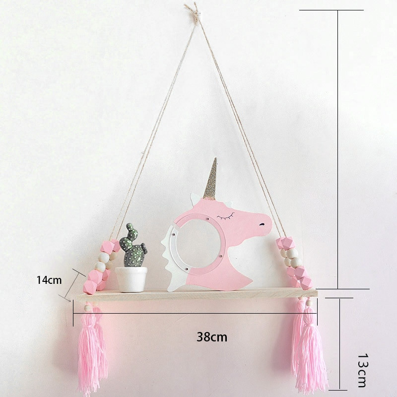 Hálószoba dekoratív polcok akasztós állvány Kézzel készített fagyöngyök Tárolópolc Szervezés Lengőpolc Otthoni dekoráció gyerekeknek