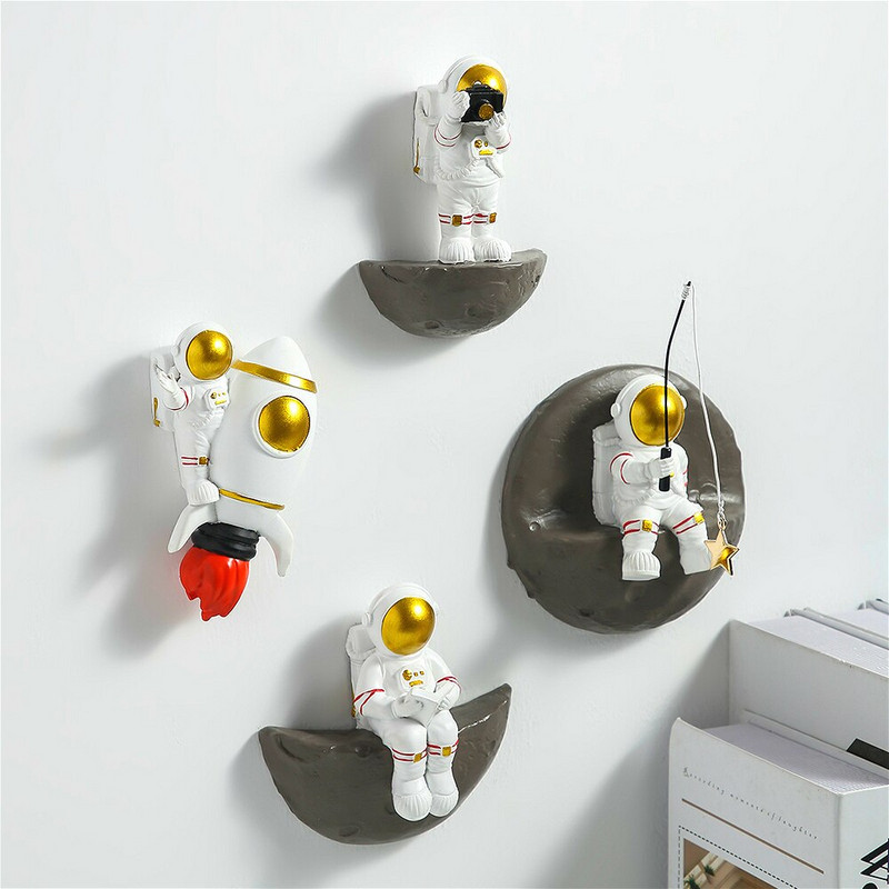 Figurină astronaut Decor pentru perete Cadru Rafturi de perete Accesorii decorative pentru decorarea casei Decor estetic pentru cameră Cadouri agățate