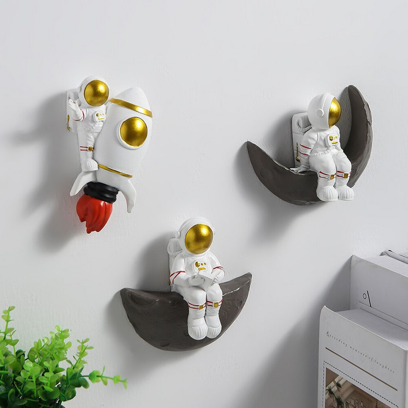 Figurină astronaut Decor pentru perete Cadru Rafturi de perete Accesorii decorative pentru decorarea casei Decor estetic pentru cameră Cadouri agățate